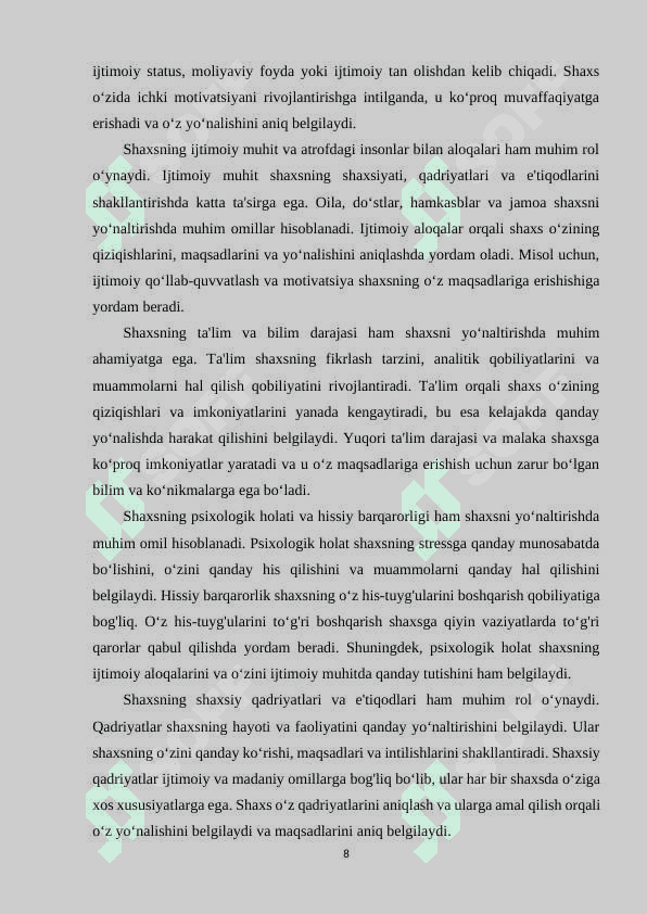 Shaxsni yo‘nalganligini aniqlash jarayoni 8