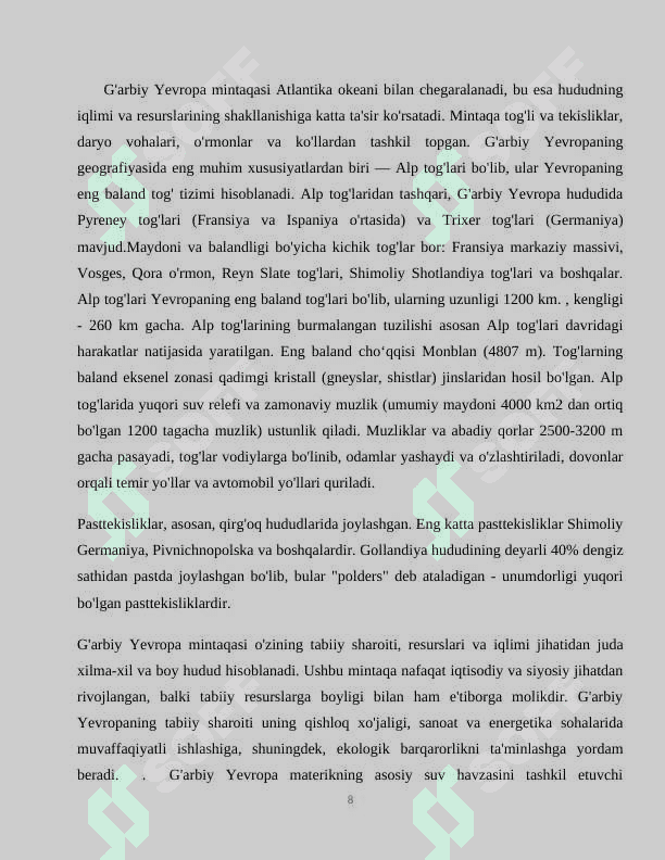 G'arbiy yevropa mamlakatlari 8