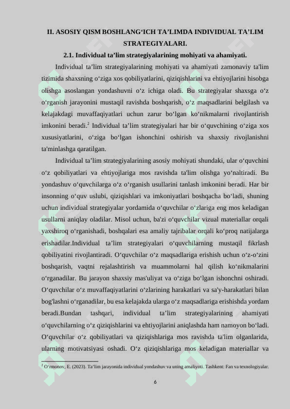 Boshlang‘ich ta’limda individual ta’lim strategiyalari 6