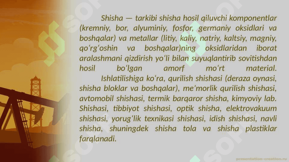O`zbekistonda shisha sanoati apparatlari 2