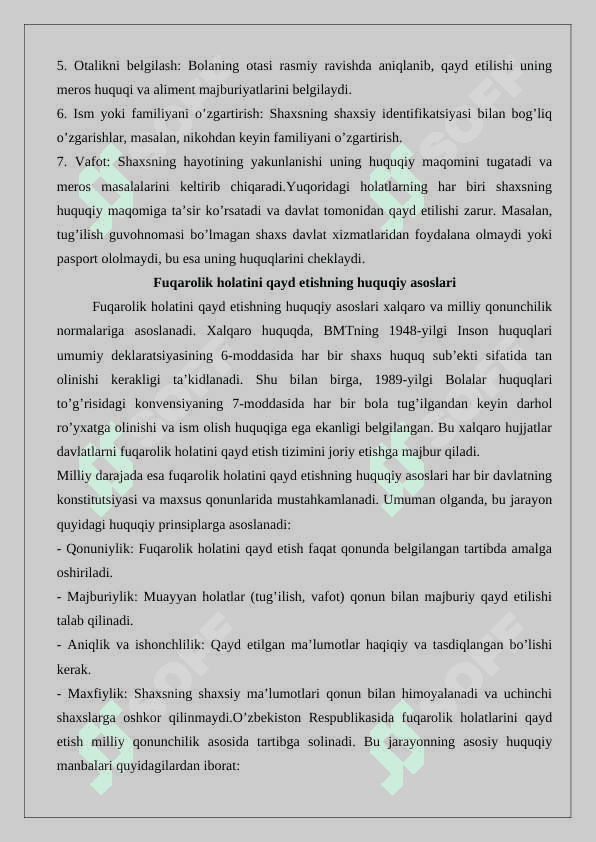 Fuqarolik holatlarini qayd etish   25 5