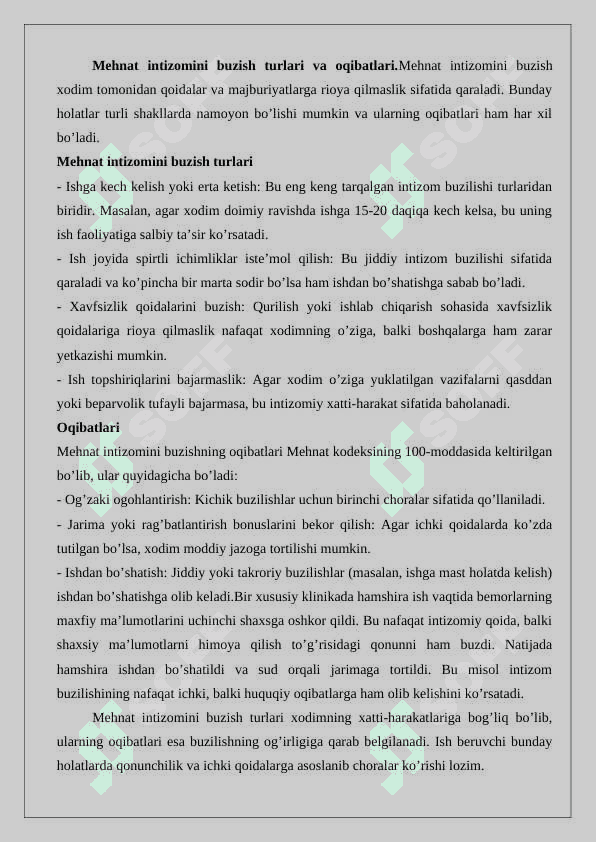 Mehnat intizomi tushunchasi va uni ta’minlASH 8