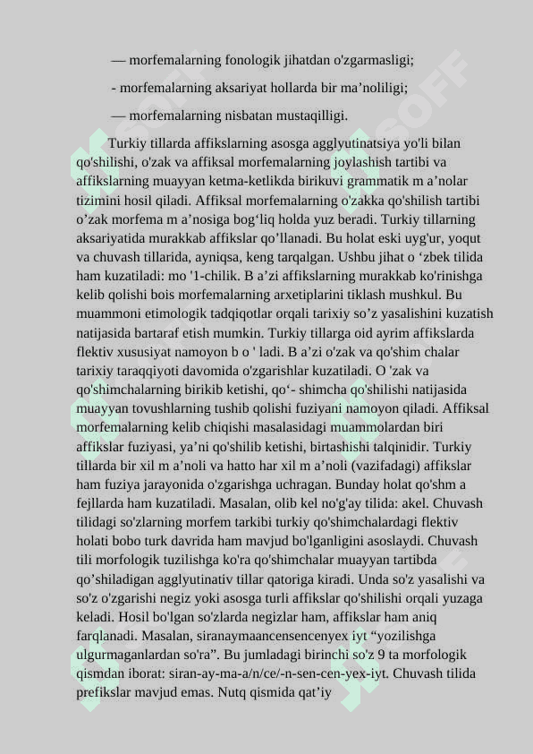 AFFIKSLAR TARKIBIDAGI O‘ZGARISHLAR 8
