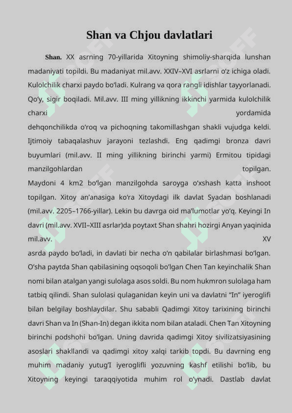Xitoy sivilizatsiyasining o'ziga xos xususiyatlari 5