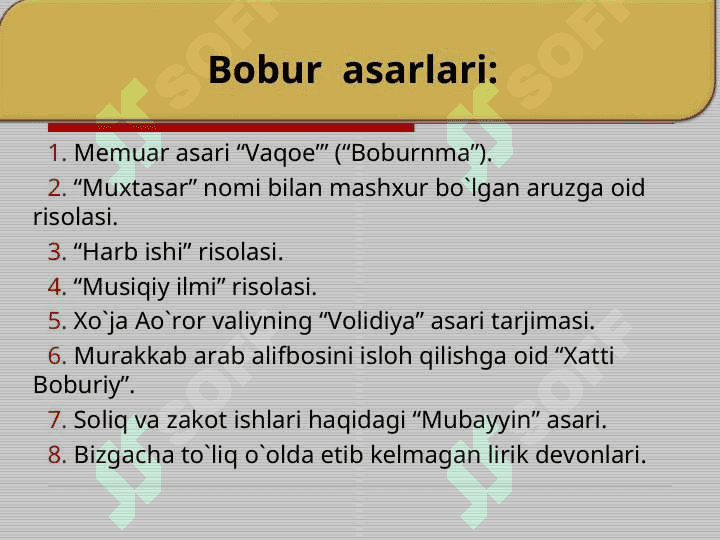 Bobur lirikasi 7