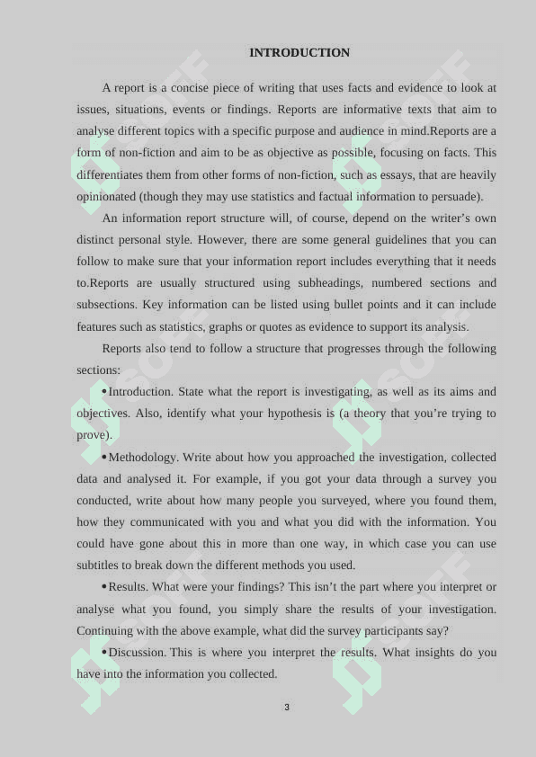 TYPES OF REPORTS course work 3