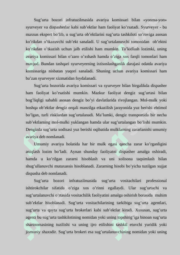 Sug’urta bozori va uni davlat tomonidan tartibga solish 8