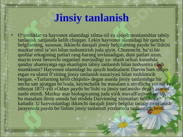Jinsiy tanlanish 2
