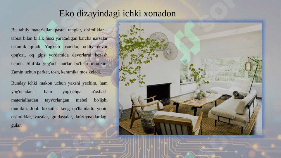 Xonalarni interyeri va jihozlari. 6
