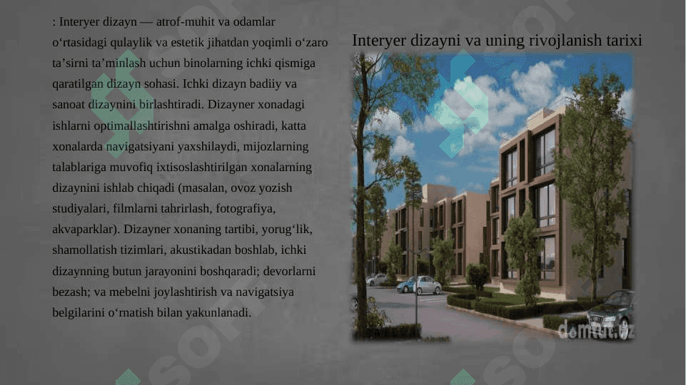 Kam va o’rta qavatli binolarning interyeri 2