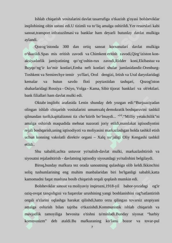 HARBIY KOMMUNIZM SIYOSATI VA UNING TURKISTONGA TA’SIRI 7