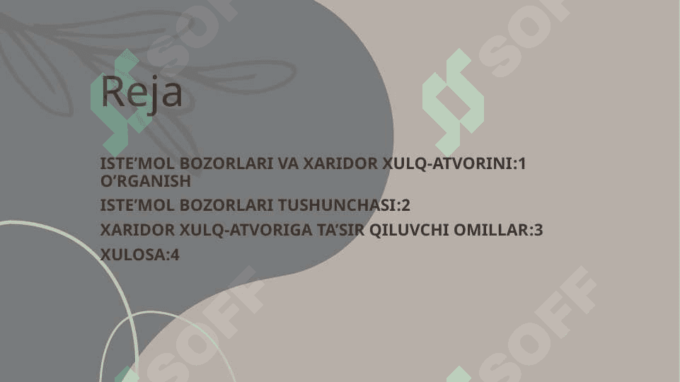 ISTE’MOL BOZORLARI VA XARIDOR XULQ-ATVORINI O‘RGANISH 2