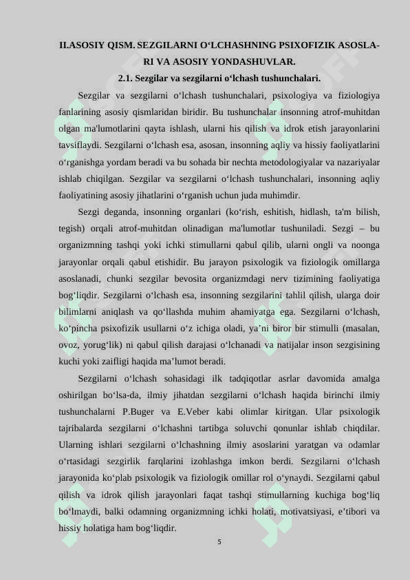 Differensial sezgilarni o‘lchash P.Buger . E.Veber. T.Fexner qonunlari. 5
