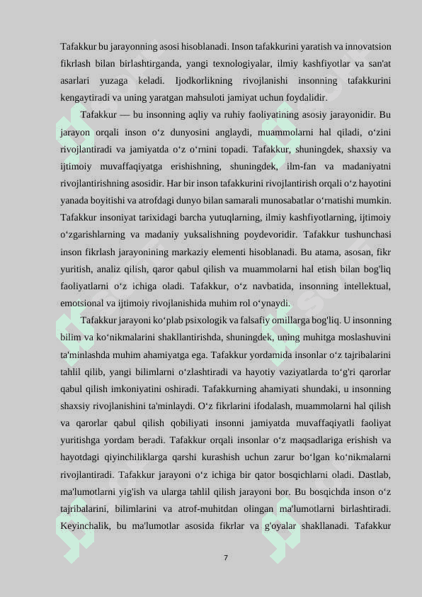 Tafakkur va intellektual qobiliyatlar 7