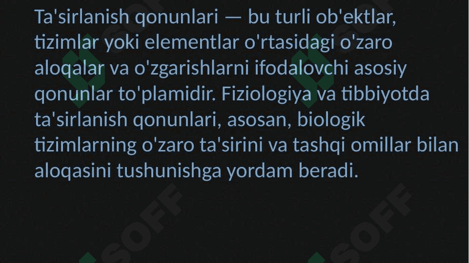 Ta'sirlanish qonunlarining tibbiyotdagi   ahamiyati 3