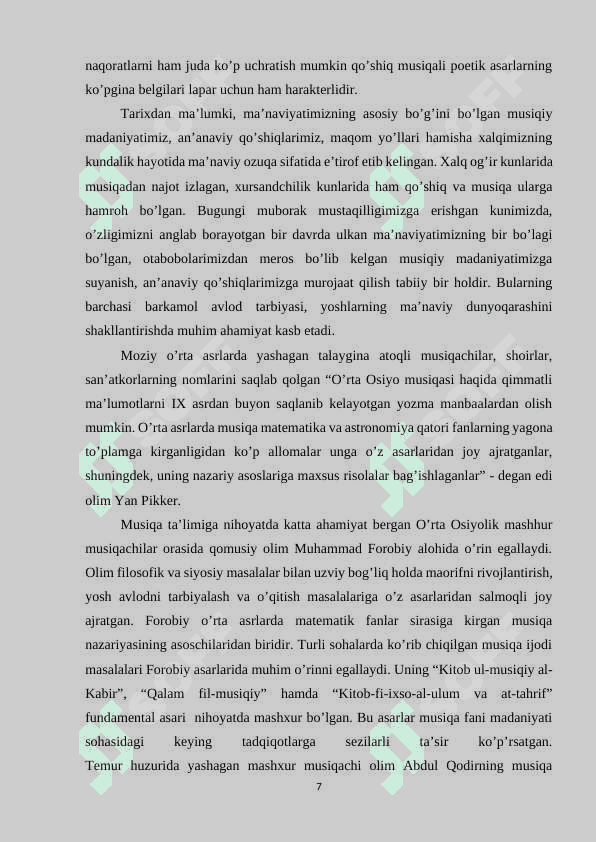 Erkin mavzuli kuy va oxanglar 7