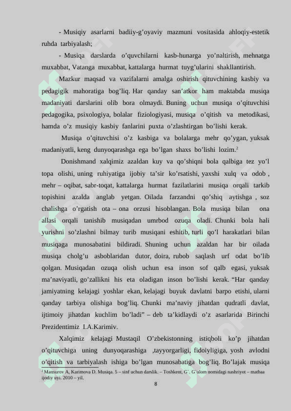 MUSIQA O’QITUVCHISIGA BO’LGAN ZAMONAVIY TALABLAR 8