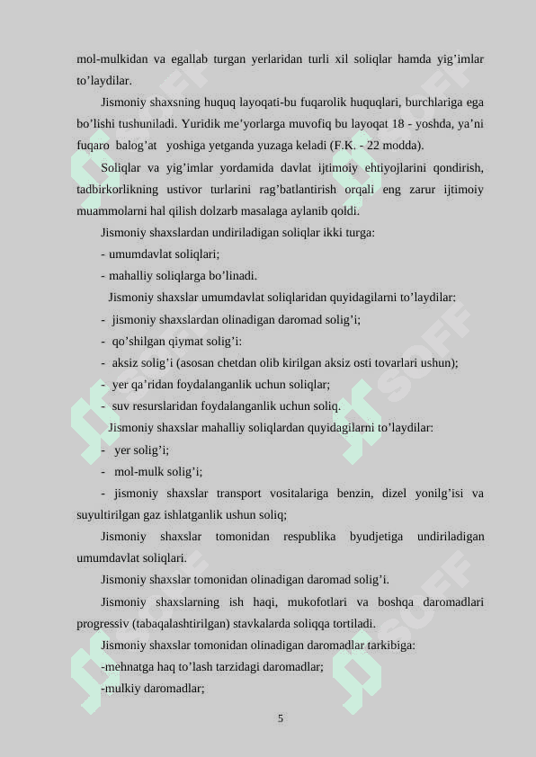 Jismoniy shaxslardan undiriladigan soliqlarga tavsif. 4