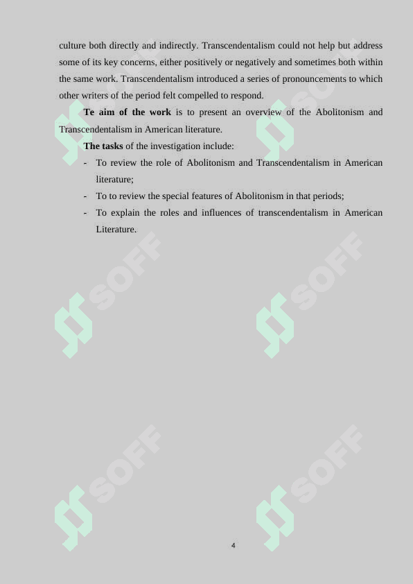 ABOLITIONISM AND TRANSCENDENTALISM IN AMERICAN LITERATURE 4