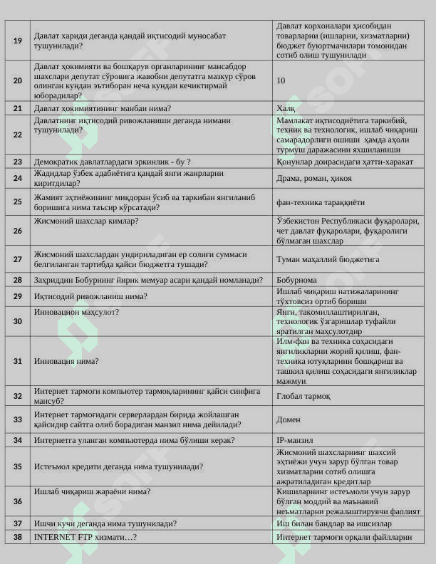Argos testlar 2