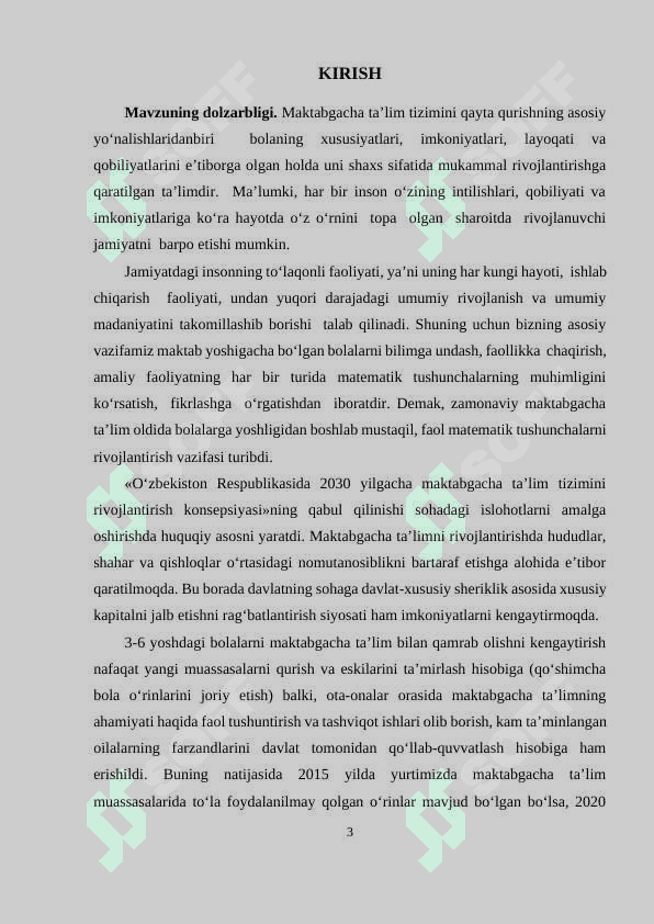 olti yoshli bolalarni maktab ta`lim jarayoniga matematik jihatdan tayyorlashning tayyorlashning pedagogik-psixologik asoslari 3