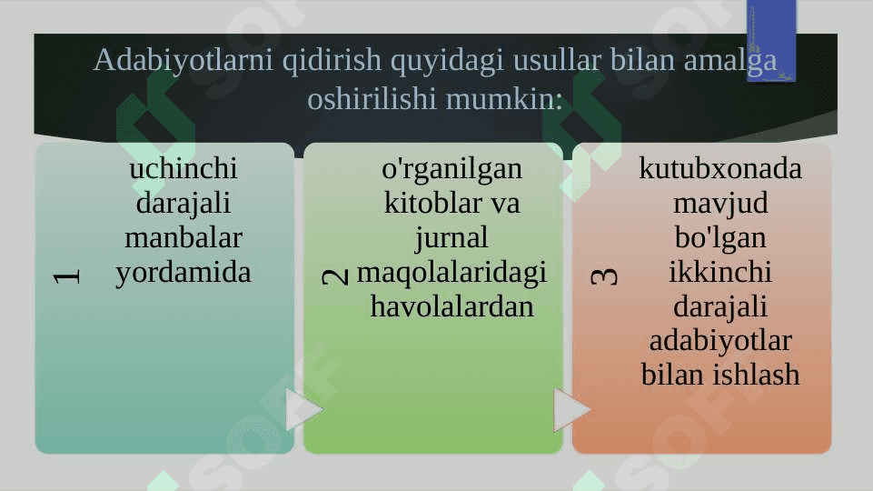 ADABIYOTLAR VA HUJJATLARNI O‘RGANISH 4