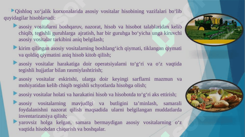 Qishloq xòjalik korxonalarida asosiy vositalar xisobi 4