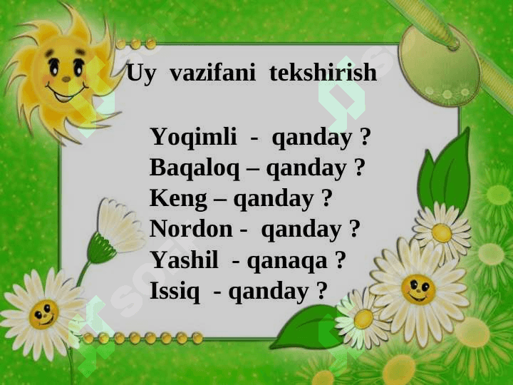 “ Shaxs  va narsa belgisini  bildirgan   so’zlarni mustahkamlash ” 6