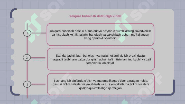 Xalqaro baholash dasturlari doirasida hukumat qarorlarining mazmun va mohiyati 2