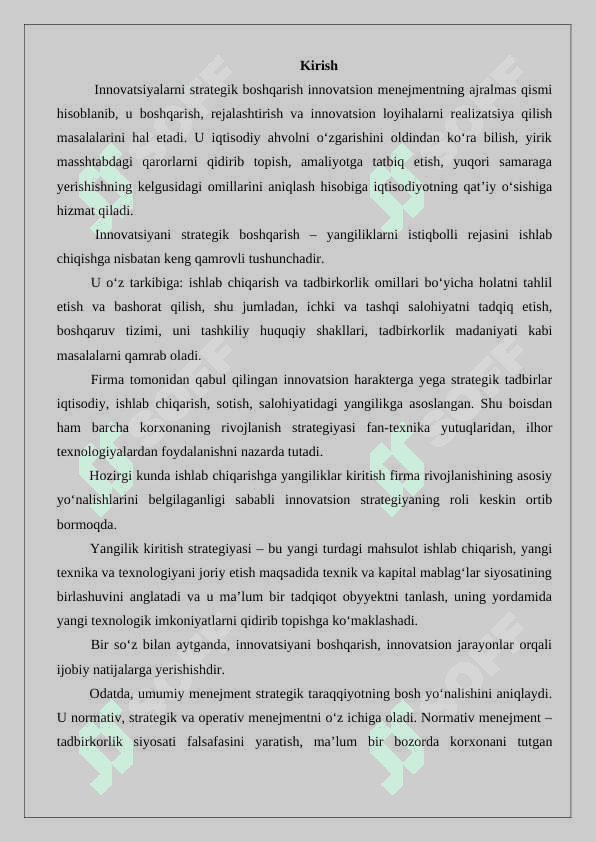Korxonadagi innovation strategiyani tanlash 2