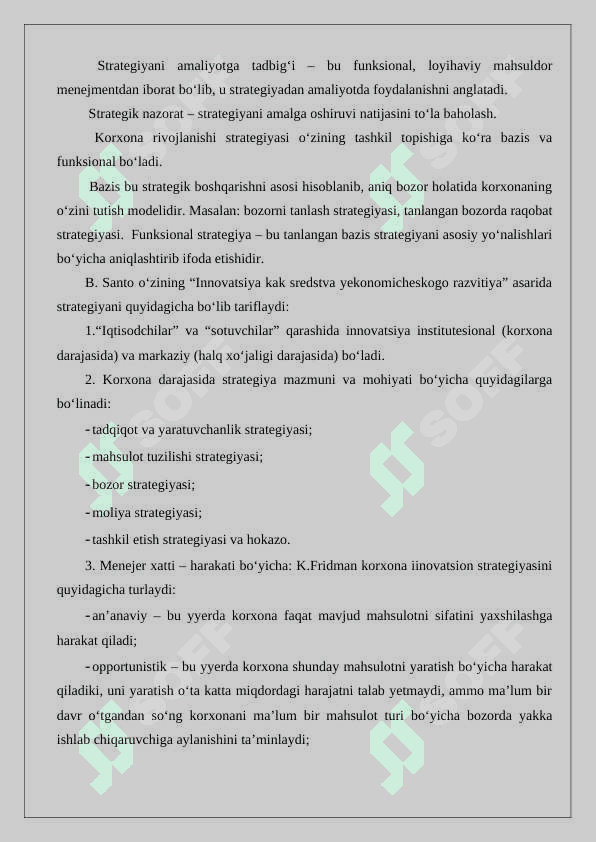 Korxonadagi innovation strategiyani tanlash 7