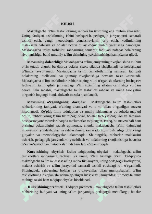 Maktabgacha ta’lim tashkiloti rahbari va uning faoliyati 3