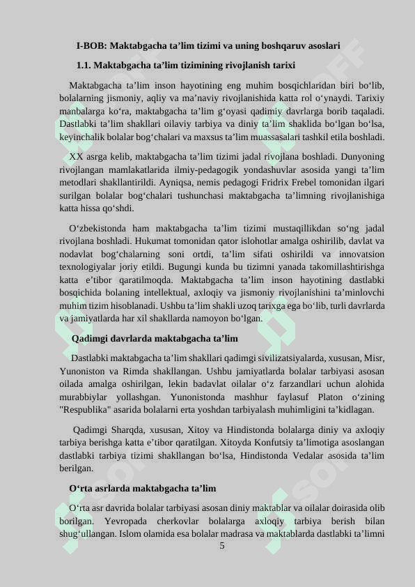 Maktabgacha ta’lim tashkiloti rahbari va uning faoliyati 5