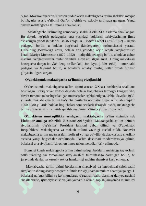 Maktabgacha ta’lim tashkiloti rahbari va uning faoliyati 6