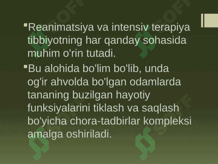 Reanimatsiya intensiv terapiya bo’limlari 2