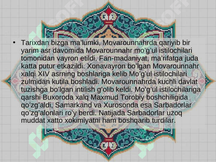 XIV asrning ikkinchi yarmi XVI asrlarda ta'lim tarbiya. 3