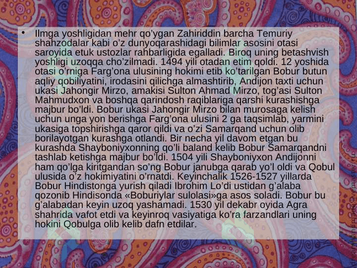 XIV asrning ikkinchi yarmi XVI asrlarda ta'lim tarbiya. 8