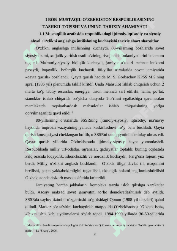 O'ZBEKISTON MUSTAQILLIK OSTONASIDA RESPUBLIKADAGI TARIXIY SHART SHAROITLAR 4