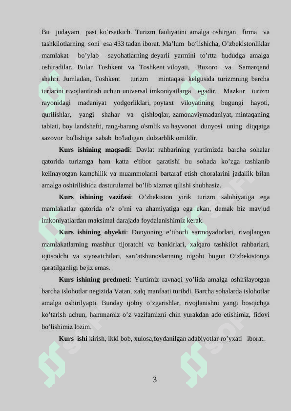 O'zbekiston turizmini rivojlatirishda tarixiy shaharlarning o’rni 3