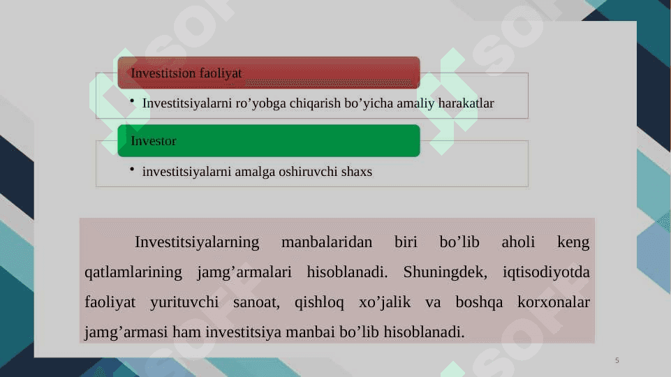 ISTE’MOL, JAMG‘ARISH VA INVESTITSIYA FUNKSIYALARI 5