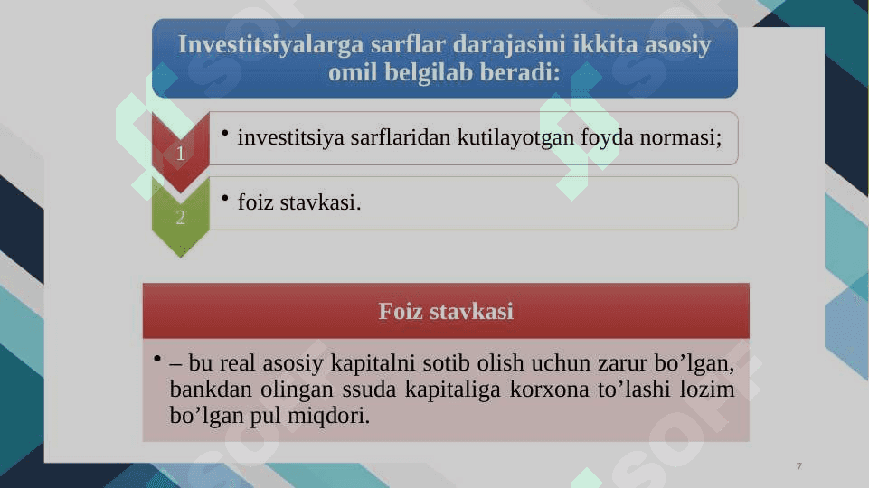ISTE’MOL, JAMG‘ARISH VA INVESTITSIYA FUNKSIYALARI 7