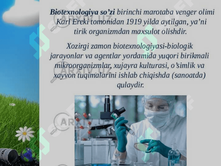biotexnalogiya fanining rivojlanish tarixi 3