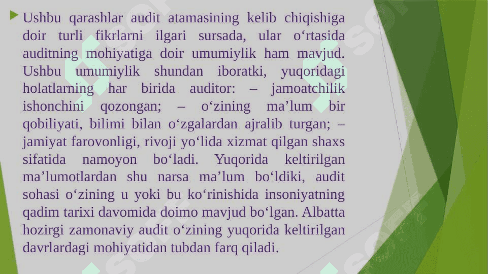 AUDITGA UMUMIY TASNIF 5