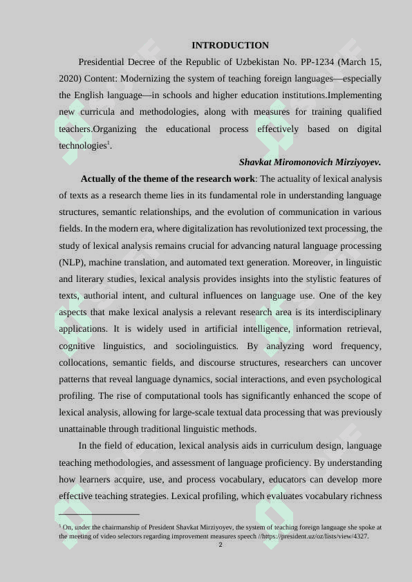LEXICAL ANALYSIS OF TEXTS 2