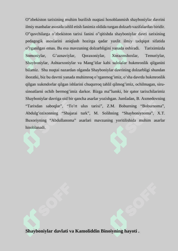 Kamoliddin Binoiyning Shayboniynoma asarining tarixiy ahamiyati 3