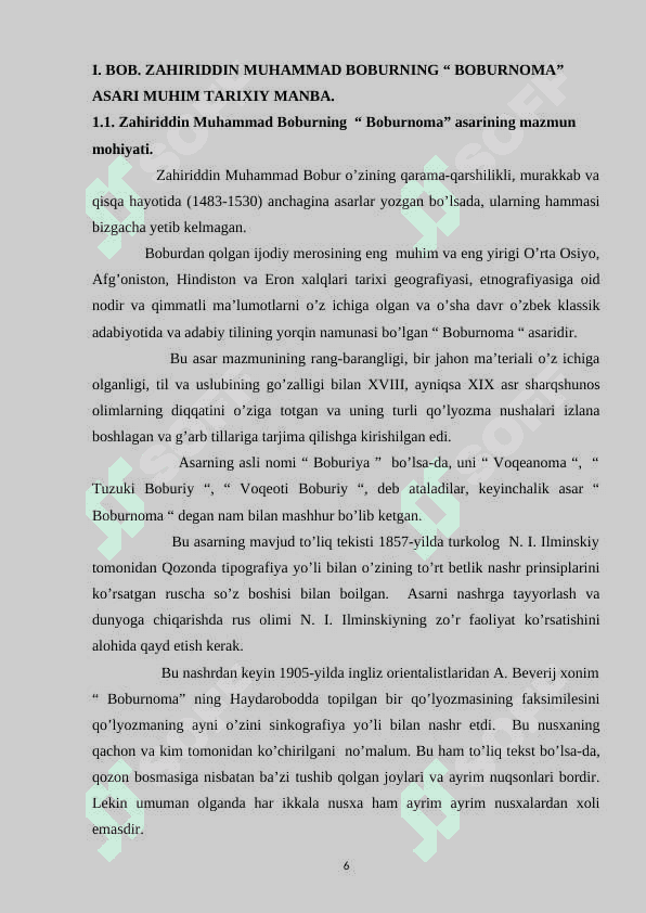 BOBURNOMA O’ZBEKISTON TARIXIGA OID MUHIM MANBA SIFATIDA. 6