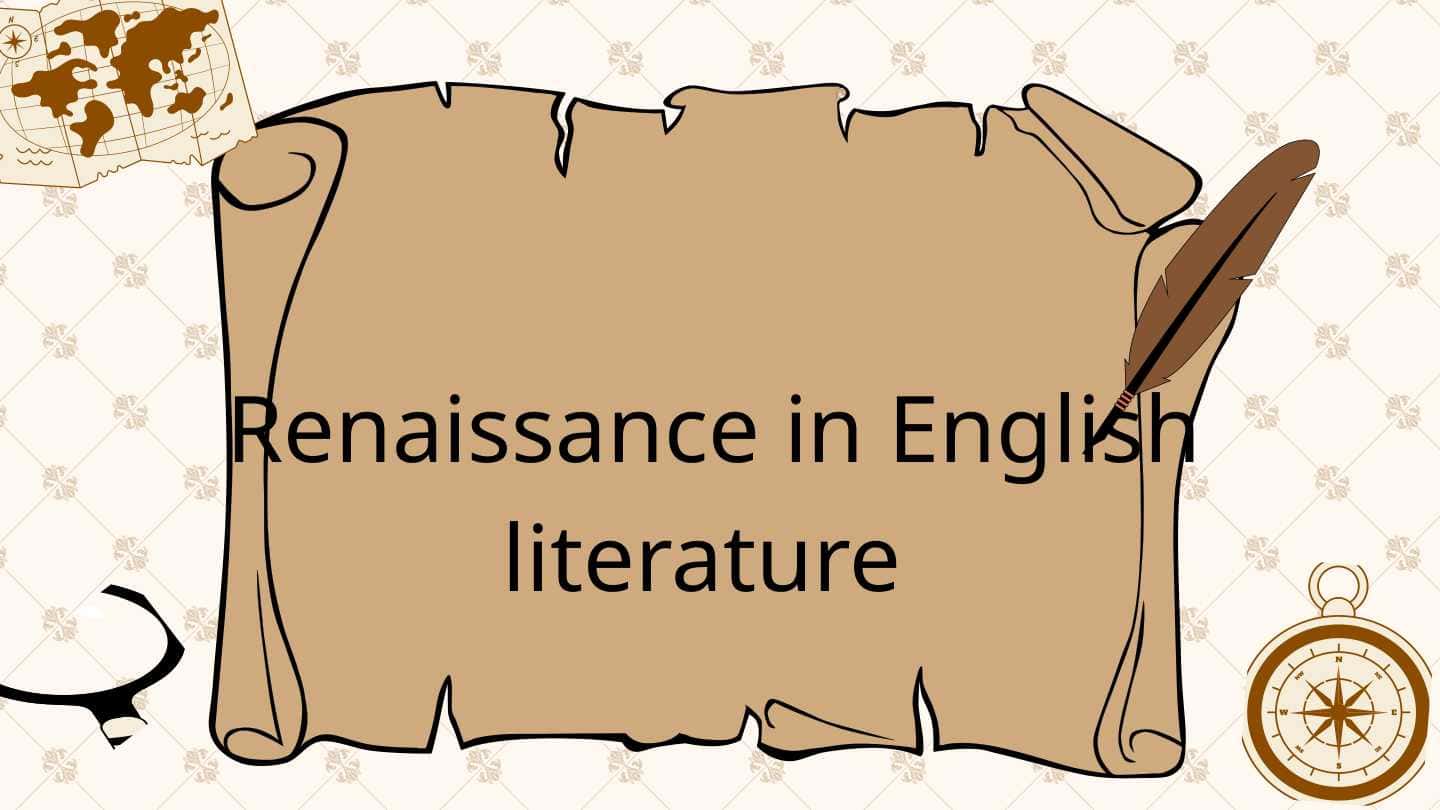Renaissance in English literature