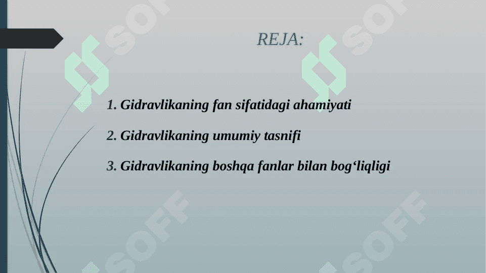 GIDRAVLIKA NECHA BO'LIMGA BO'LINADI 2