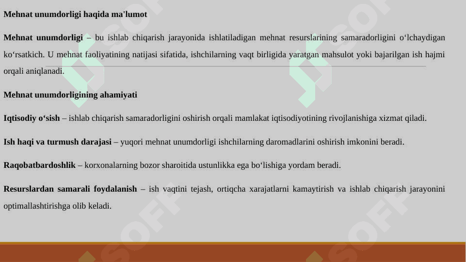 MEHNAT UNUMDORLIGI 3