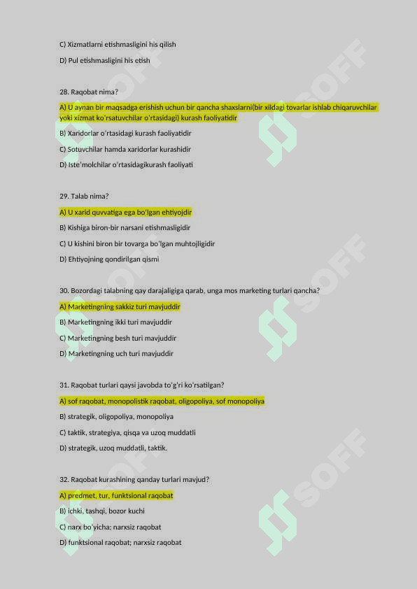 MARKETING ASOSLARI test baza 6